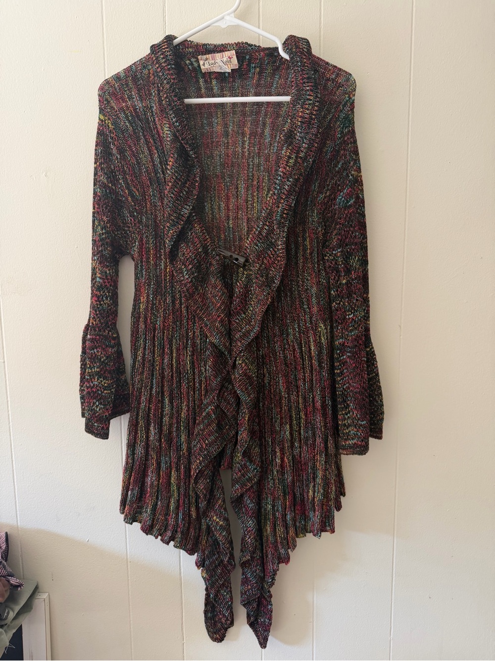Whimsiegoth Fairycore Y2K Ruffled Open-Front Knit Sweater Cardigan